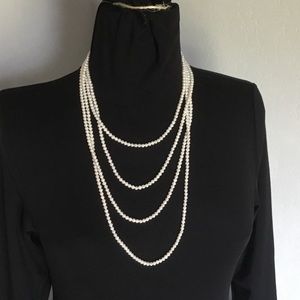 Authentic layered pearl necklace
